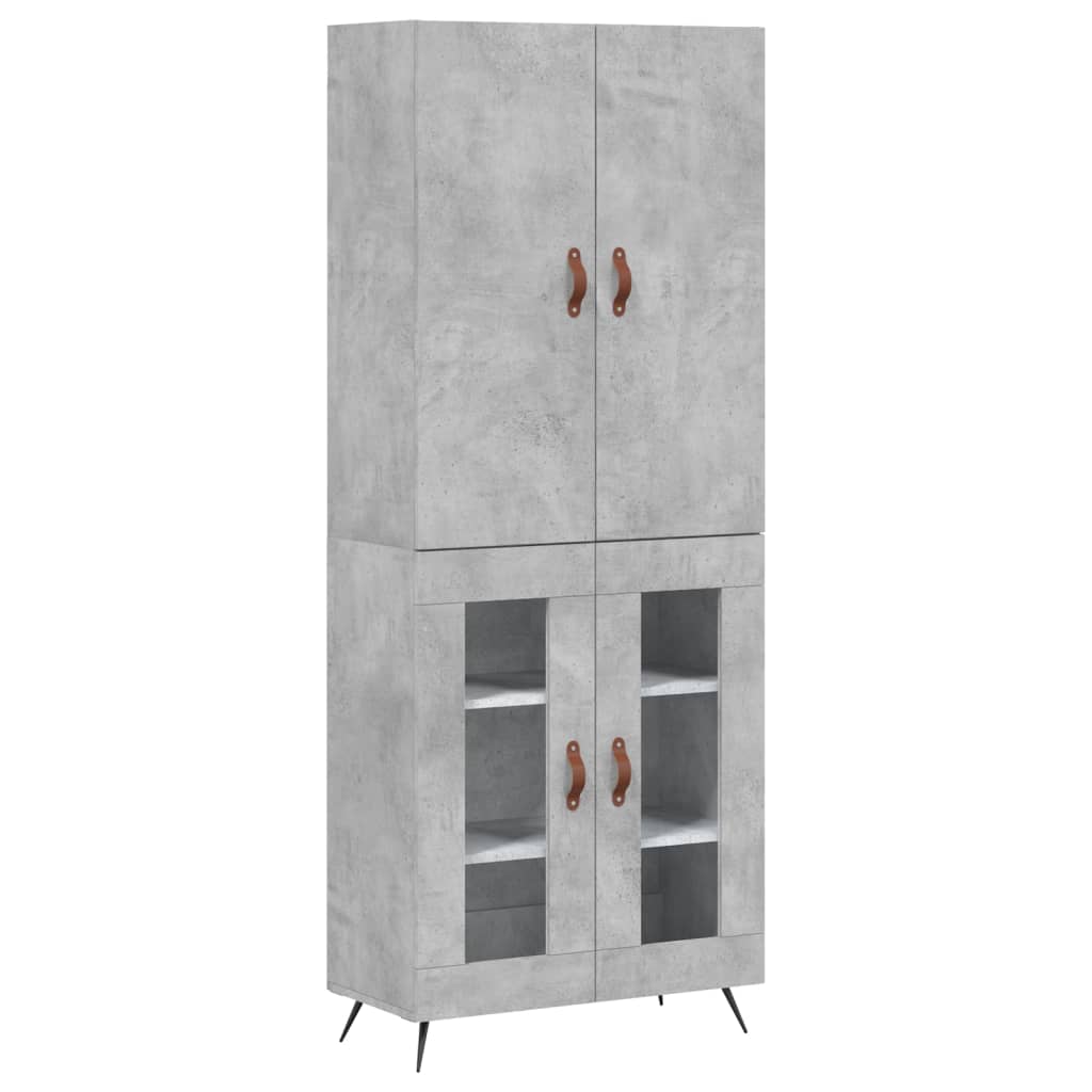 vidaXL Highboard Concrete Grey 69,5x34x180 cm Engineered Wood 4
