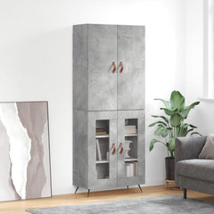 vidaXL Highboard Concrete Grey 69,5x34x180 cm Engineered Wood 1