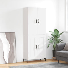 Highboard 69.5x34x180 cm Engineered Wood 2 Wood Doors White