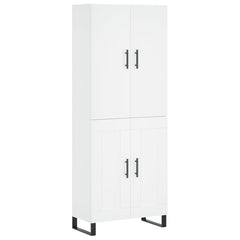 Highboard 69.5x34x180 cm Engineered Wood 2 Wood Doors White