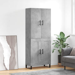 Highboard 69.5x34x180 cm Engineered Wood 2 Wood Doors Concrete grey