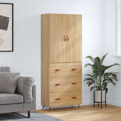 Highboard 69.5x34x180 cm Engineered Wood 3 Drawers Sonoma oak