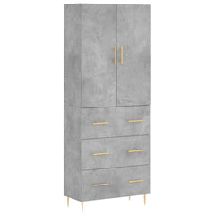 vidaXL Highboard Concrete Grey 69,5x34x180 cm Engineered Wood 2