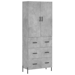 vidaXL Highboard Concrete Grey 69,5x34x180 cm Engineered Wood 2