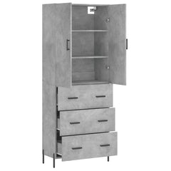 vidaXL Highboard Concrete Grey 69,5x34x180 cm Engineered Wood 3