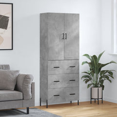 vidaXL Highboard Concrete Grey 69,5x34x180 cm Engineered Wood 1