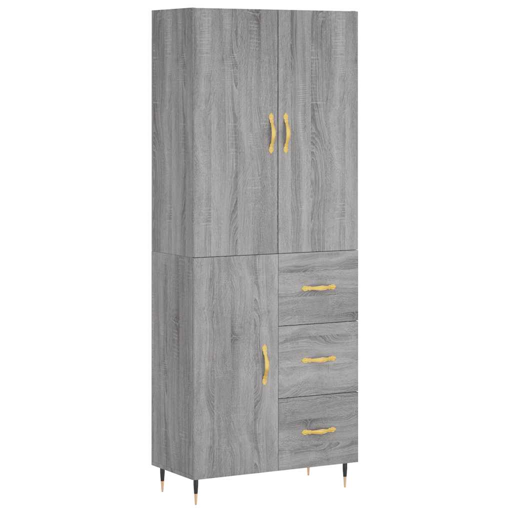 vidaXL Highboard Grey Sonoma 69,5x34x180 cm Engineered Wood 2