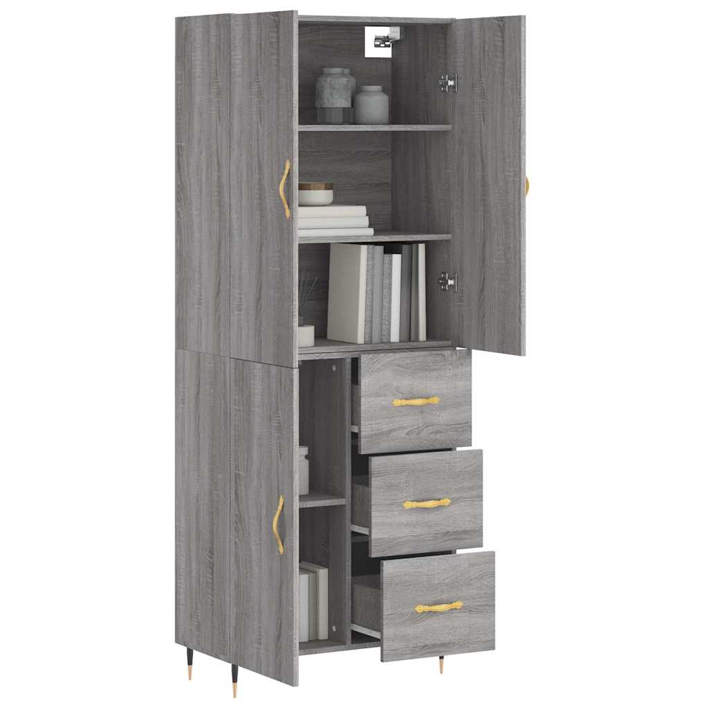 vidaXL Highboard Grey Sonoma 69,5x34x180 cm Engineered Wood 3