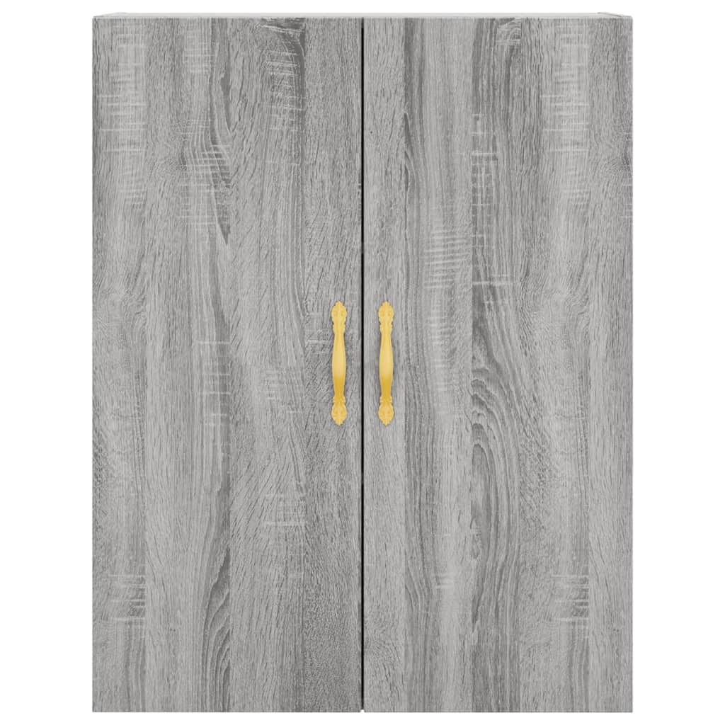 Highboard 69.5x34x180 cm Engineered Wood 1 Glass Door 3 Drawers Grey sonoma