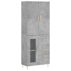 vidaXL Highboard Concrete Grey 69,5x34x180 cm Engineered Wood 2