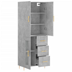 vidaXL Highboard Concrete Grey 69,5x34x180 cm Engineered Wood 3