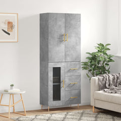 vidaXL Highboard Concrete Grey 69,5x34x180 cm Engineered Wood 1