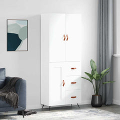 vidaXL Highboard White 69,5x34x180 cm Engineered Wood 1