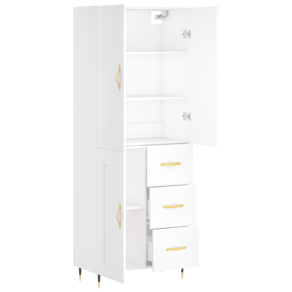 vidaXL Highboard White 69,5x34x180 cm Engineered Wood 4