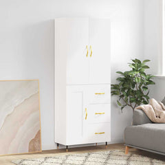 vidaXL Highboard White 69,5x34x180 cm Engineered Wood 1