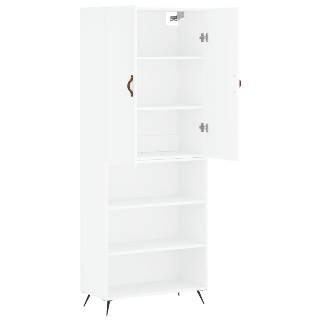 Highboard 69.5x34x180 cm Engineered Wood 3 Shelves White
