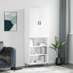 Highboard 69.5x34x180 cm Engineered Wood 3 Shelves White