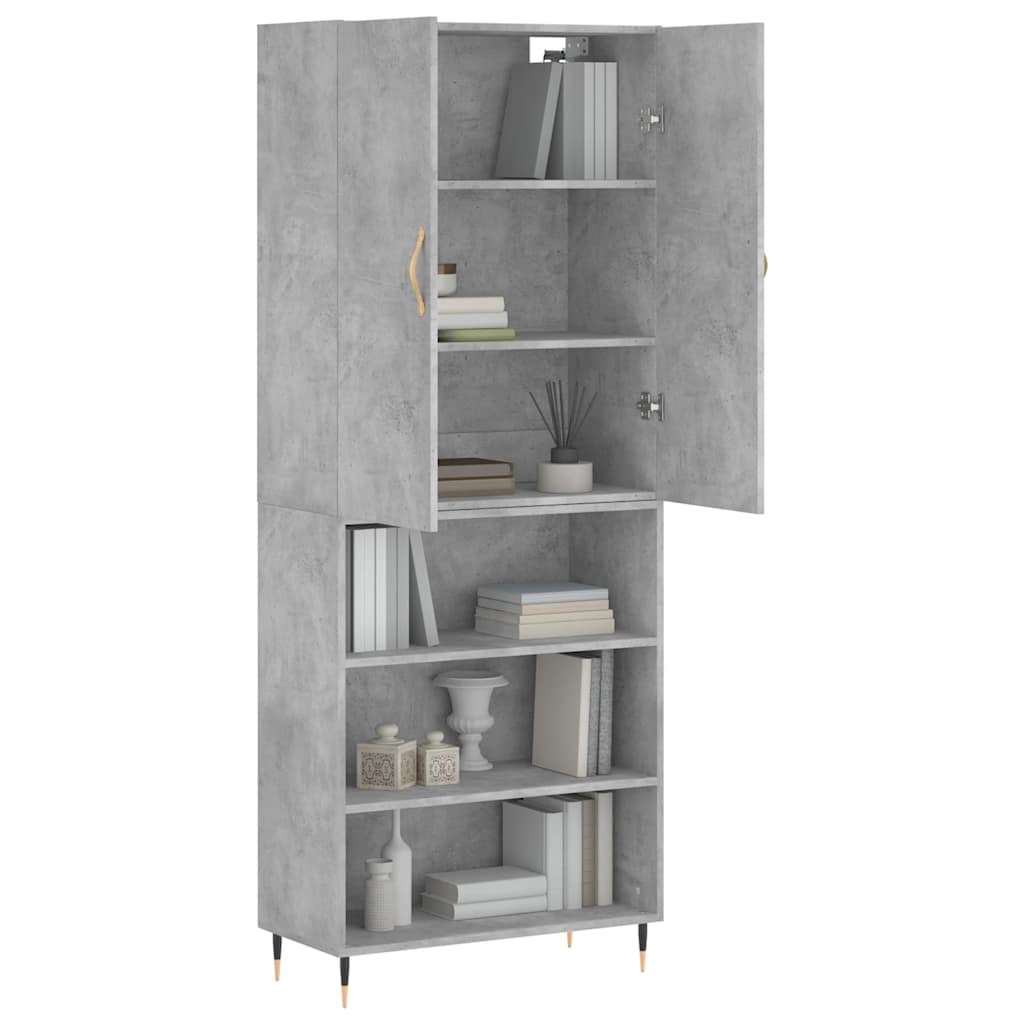 vidaXL Highboard Concrete Grey 69,5x34x180 cm Engineered Wood 3
