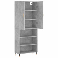 vidaXL Highboard Concrete Grey 69,5x34x180 cm Engineered Wood 4