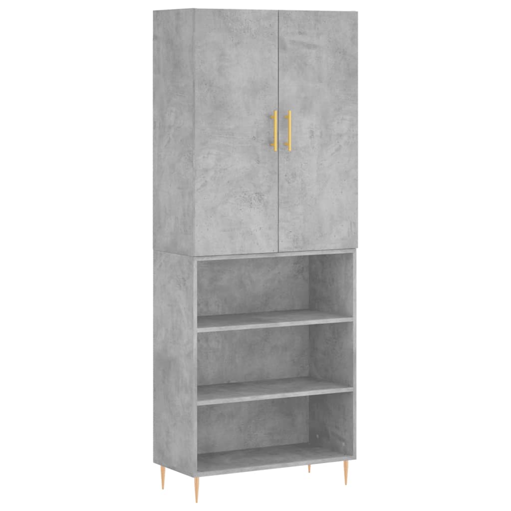 vidaXL Highboard Concrete Grey 69,5x34x180 cm Engineered Wood 2