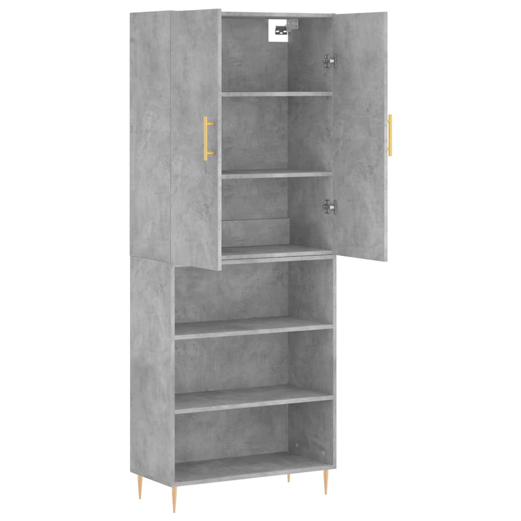 vidaXL Highboard Concrete Grey 69,5x34x180 cm Engineered Wood 3