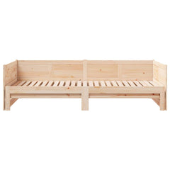 Pull-out Day Bed 203.5 x 184 x 56.5 cm Solid Pine Wood Natural