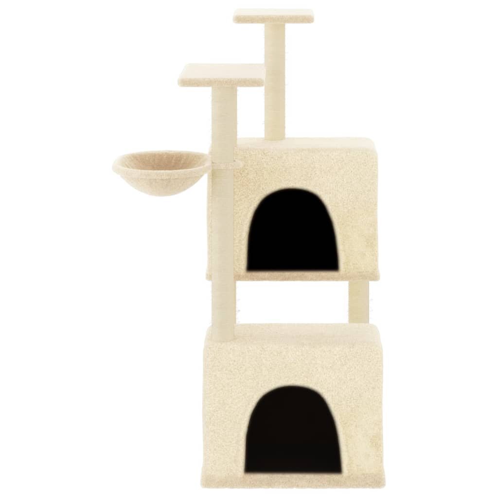 vidaXL Cat Tree with Sisal Scratching Posts Cream 122 cm 3