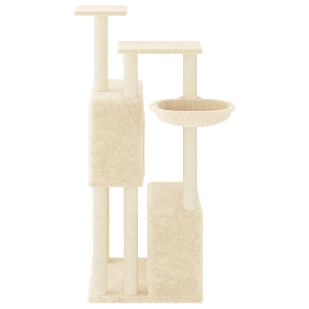 vidaXL Cat Tree with Sisal Scratching Posts Cream 122 cm 4