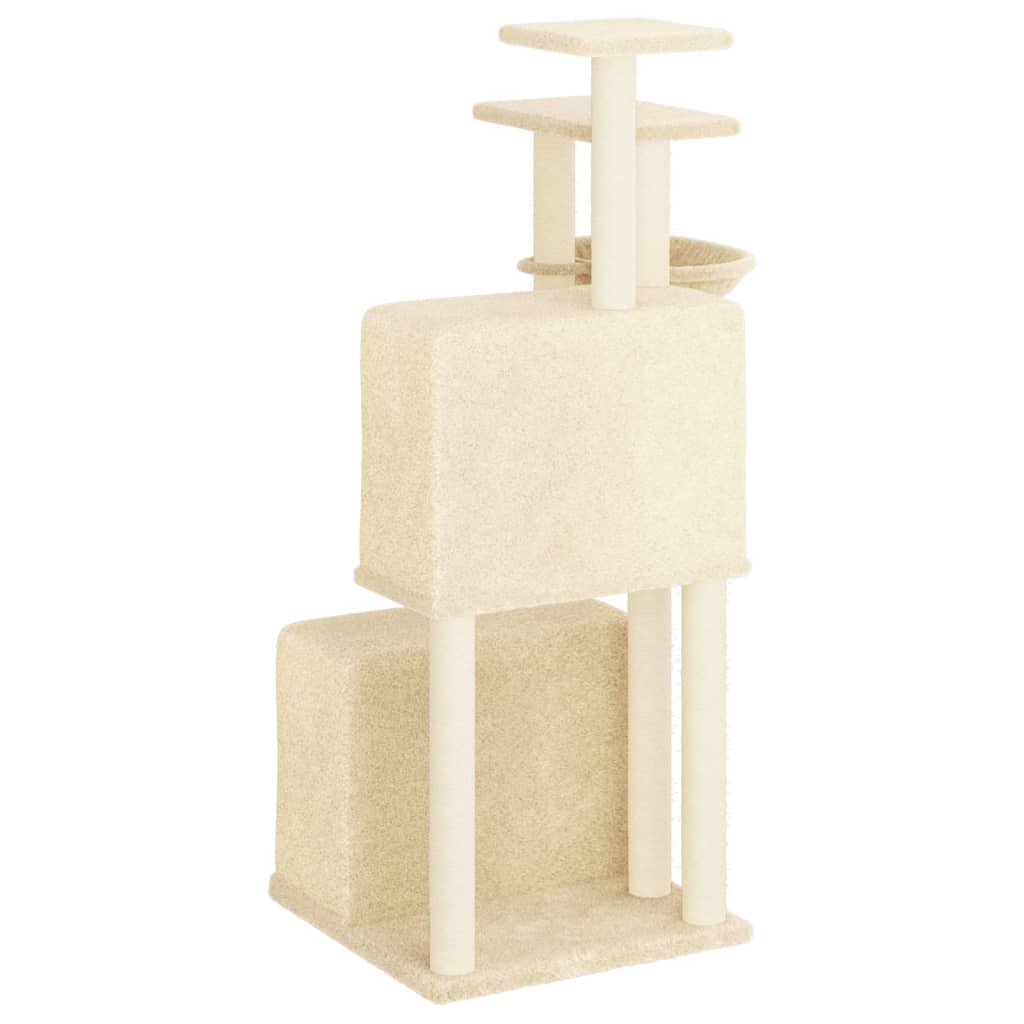 vidaXL Cat Tree with Sisal Scratching Posts Cream 122 cm 5
