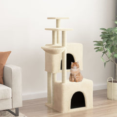 vidaXL Cat Tree with Sisal Scratching Posts Cream 122 cm 1