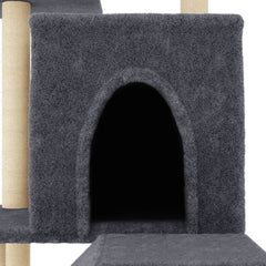 vidaXL Cat Tree with Sisal Scratching Posts Dark Grey 110.5 cm 5
