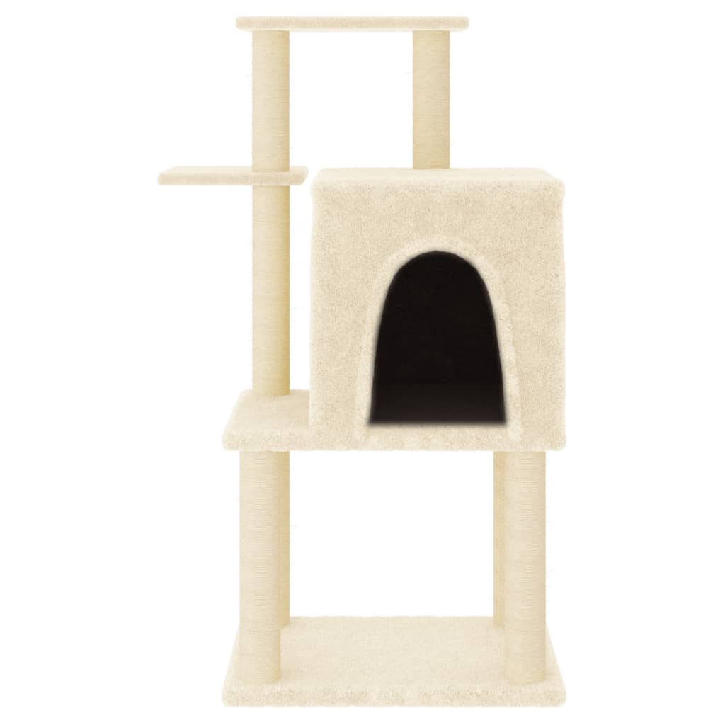 vidaXL Cat Tree with Sisal Scratching Posts Cream 97 cm 3