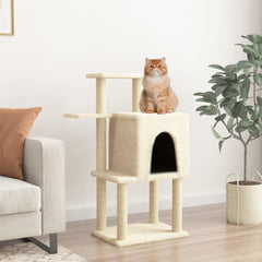vidaXL Cat Tree with Sisal Scratching Posts Cream 97 cm 1