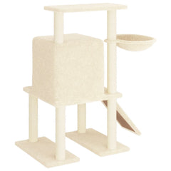 vidaXL Cat Tree with Sisal Scratching Posts Cream 96.5 cm 5