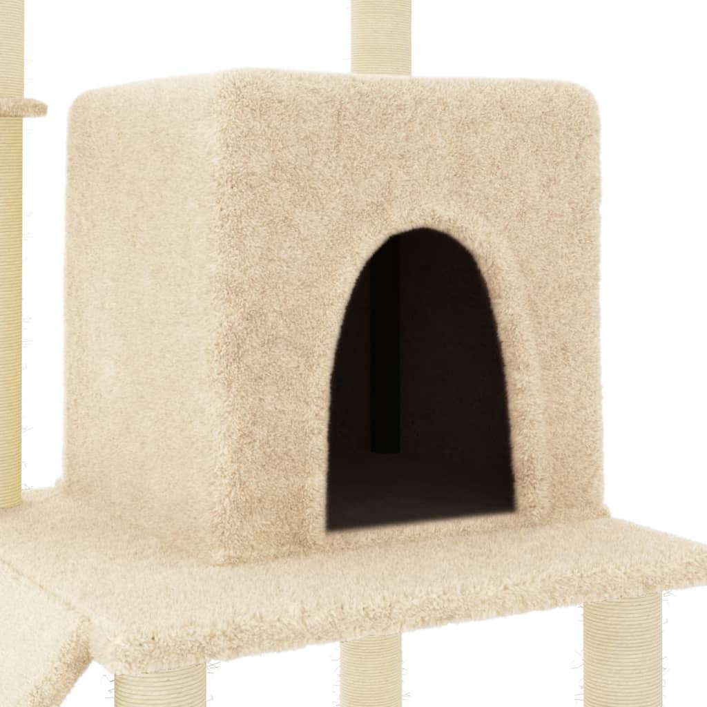 vidaXL Cat Tree with Sisal Scratching Posts Cream 96.5 cm 6