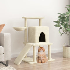 vidaXL Cat Tree with Sisal Scratching Posts Cream 96.5 cm 1