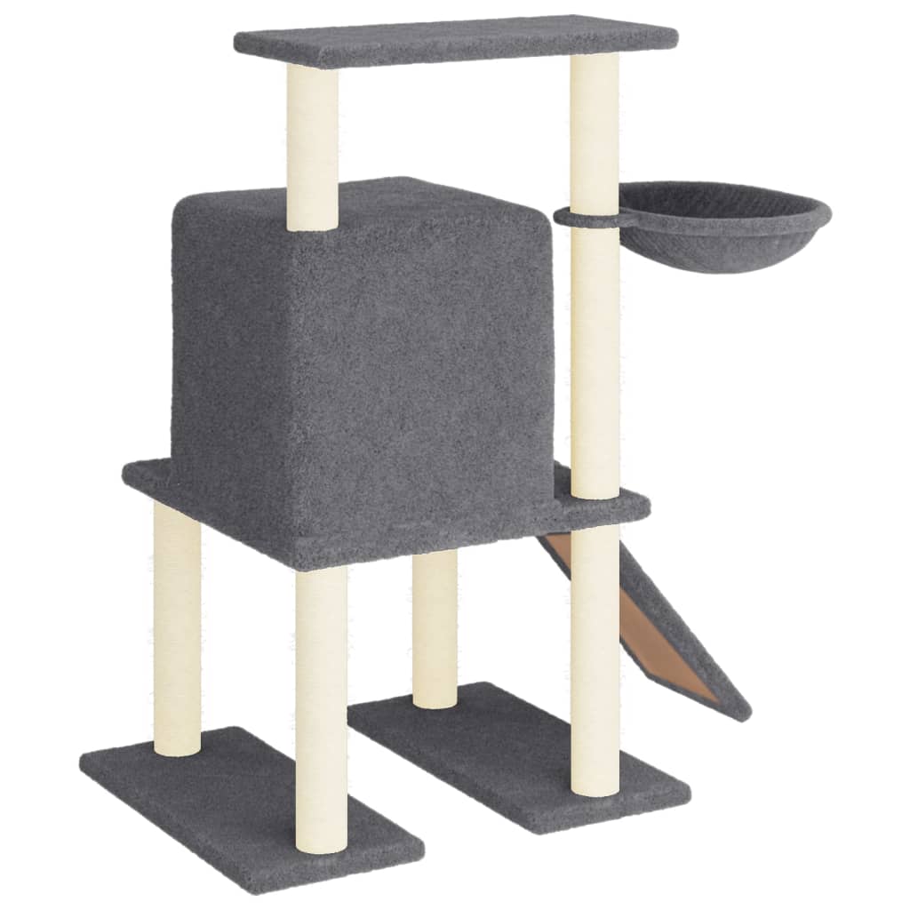 vidaXL Cat Tree with Sisal Scratching Posts Dark Grey 96,5 cm 4