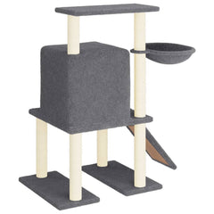 vidaXL Cat Tree with Sisal Scratching Posts Dark Grey 96,5 cm 4