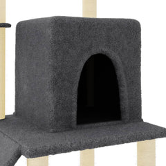 vidaXL Cat Tree with Sisal Scratching Posts Dark Grey 96,5 cm 6