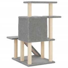 vidaXL Cat Tree with Sisal Scratching Posts Light Grey 97 cm 6