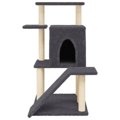 vidaXL Cat Tree with Sisal Scratching Posts Dark Grey 97 cm 4