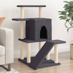 vidaXL Cat Tree with Sisal Scratching Posts Dark Grey 97 cm 1