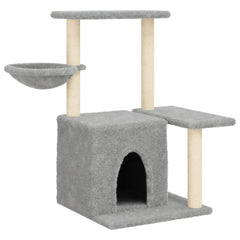 vidaXL Cat Tree with Sisal Scratching Posts Light Grey 83 cm 2
