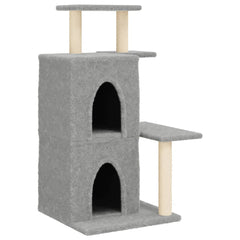 vidaXL Cat Tree with Sisal Scratching Posts Light Grey 97 cm 2
