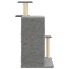 vidaXL Cat Tree with Sisal Scratching Posts Light Grey 97 cm 6