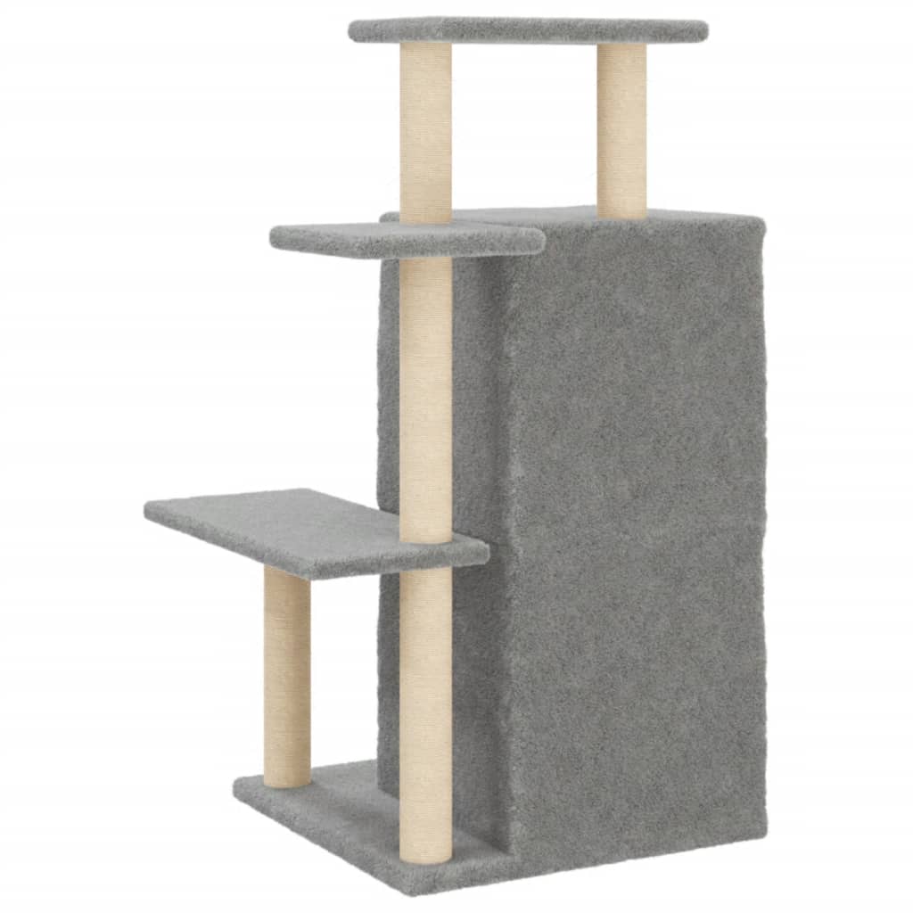 vidaXL Cat Tree with Sisal Scratching Posts Light Grey 97 cm 5