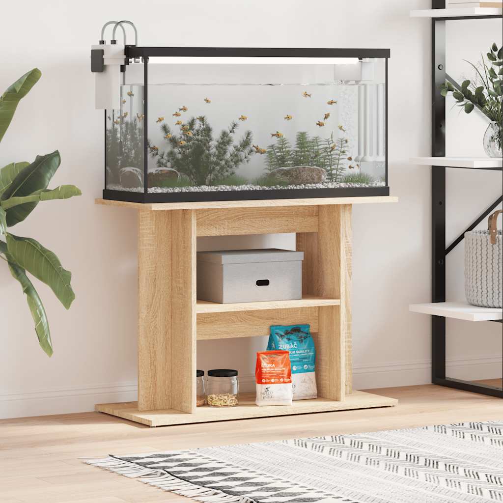 vidaXL Aquarium Stand Sonoma Oak 80x35x60 cm Engineered Wood 1