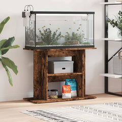 Aquarium Stand 80x35x60 cm Engineered Wood Smoked oak