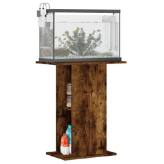 vidaXL Aquarium Stand Smoked Oak 60.5x36x72.5 cm Engineered Wood 3