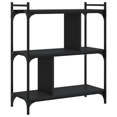 vidaXL Bookcase 3-Tier Black 76x32x88 cm Engineered Wood 2